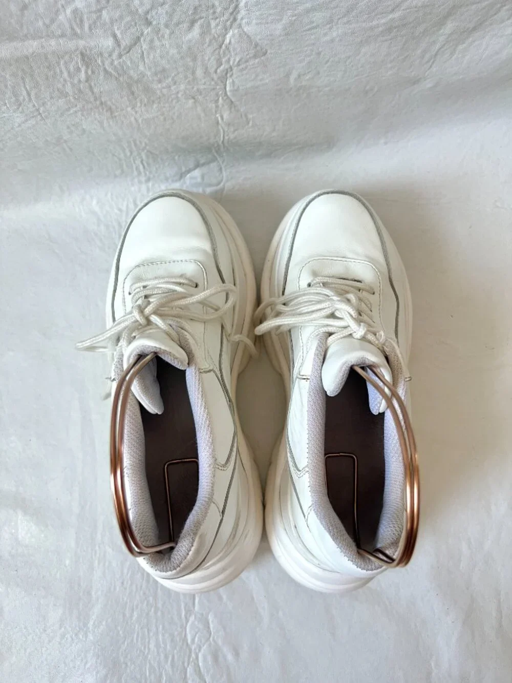 Jeffrey Campbell platform sneakers 8 white leather lace up chunky Most Def 2